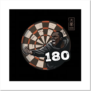 Darts 180 Onehundredandeigthy Brown Game Champ Posters and Art